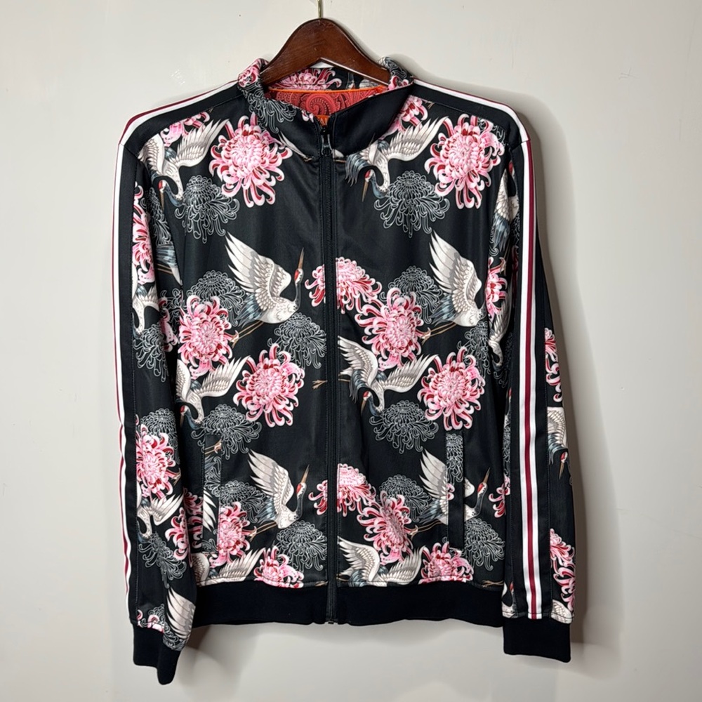 TALLIA SPORT Floral Black Pink Jacket-NWT Mens Large
